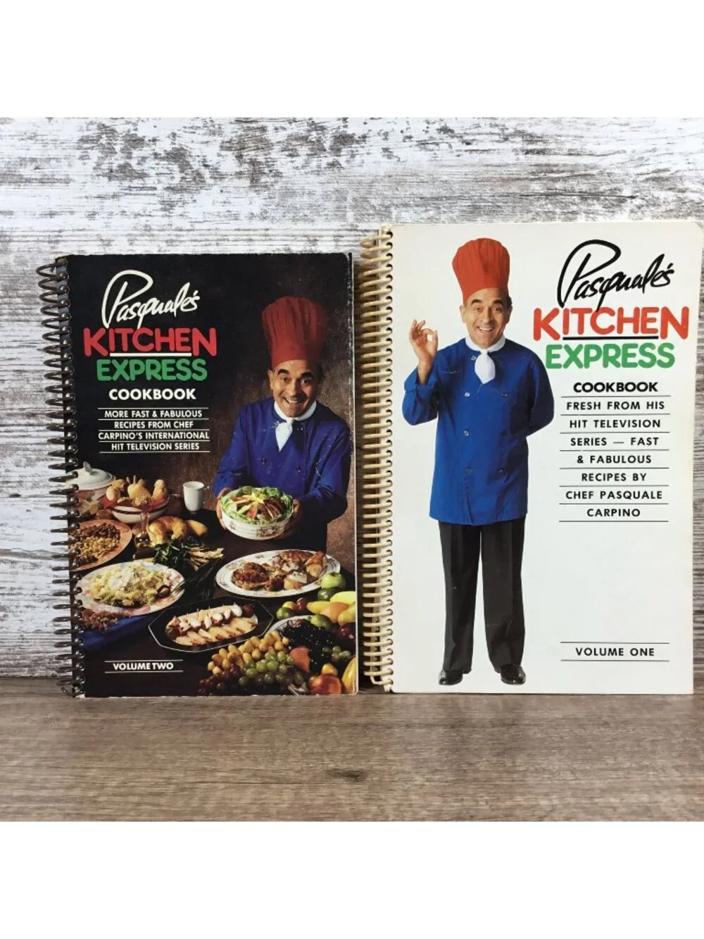 Pasquales Kitchen Express Cookbooks Vol 1 & 2 Spiral-Bound Chef Pasquale Carpino